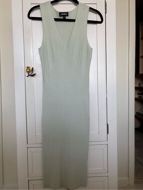 Express Sleeveless Ribbed Midi Dress in Mint Green